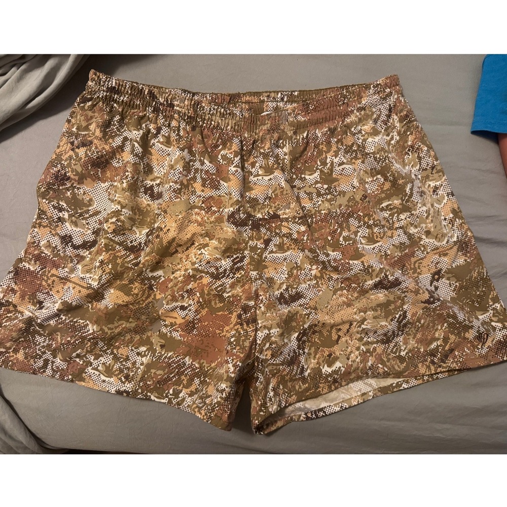Duck Camp Midland 2.0 Drifter Shorts Mens Large 5 Inch Inseam Camo Brown Nylon